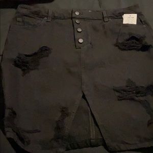 NWT Joe’s Distressed Black Denim Button Up Skirt